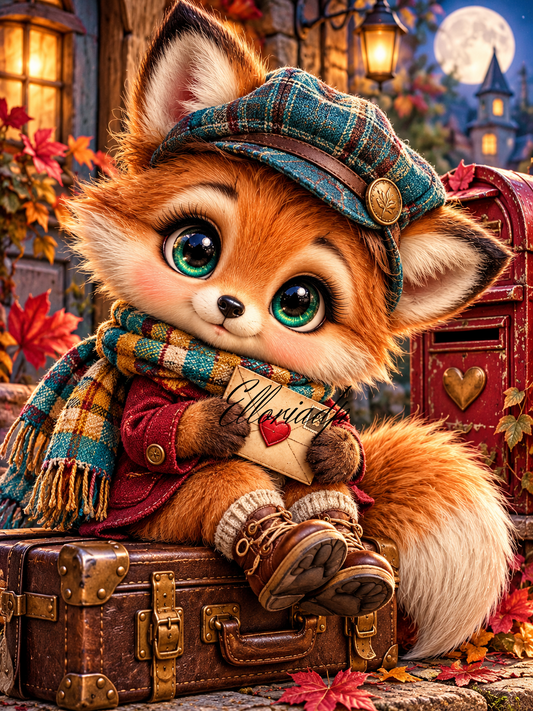 🦊 Le Petit Facteur des Cœurs – Diamond Painting | Elloria