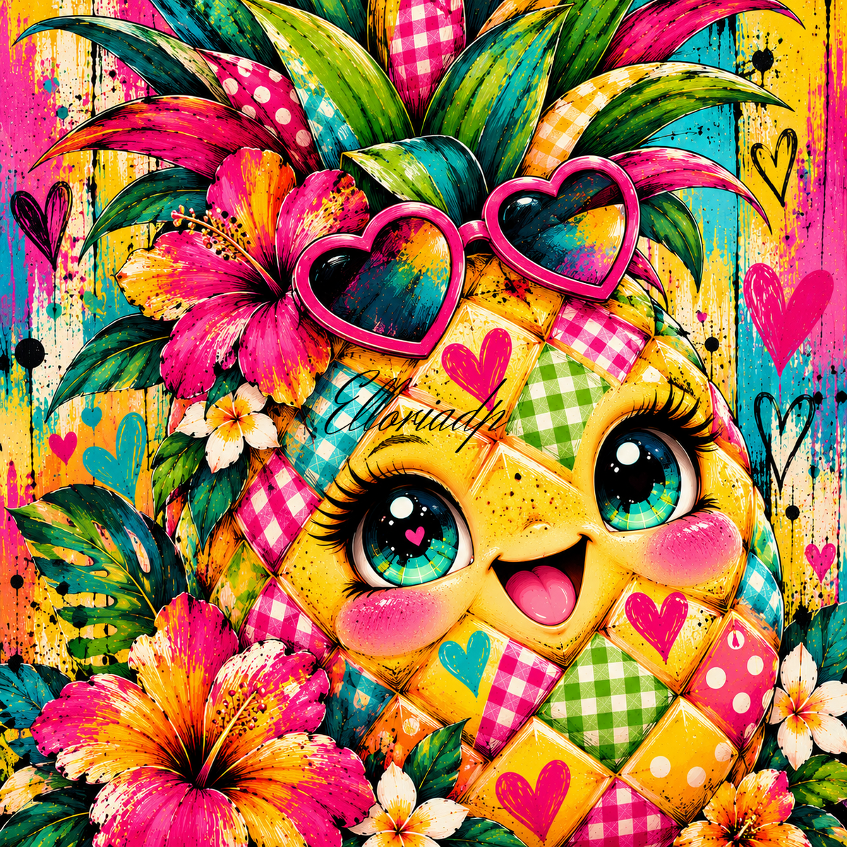 Ananas d'Amour – Diamond Painting Kawaii Vichy Pop | Elloria