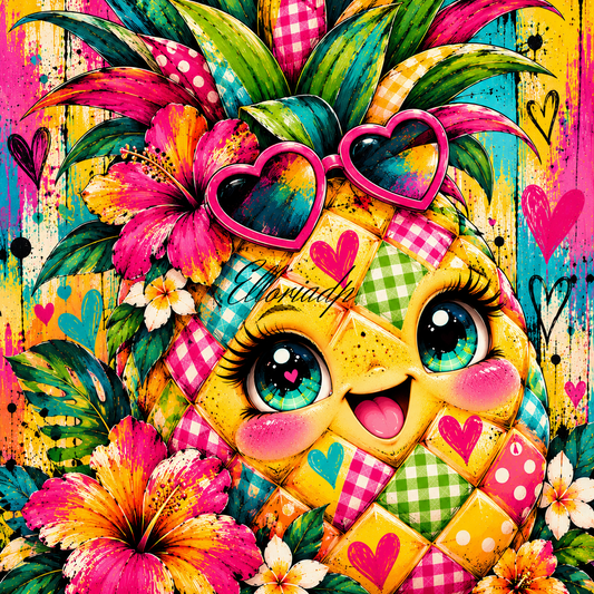 Ananas d'Amour – Diamond Painting Kawaii Vichy Pop | Elloria