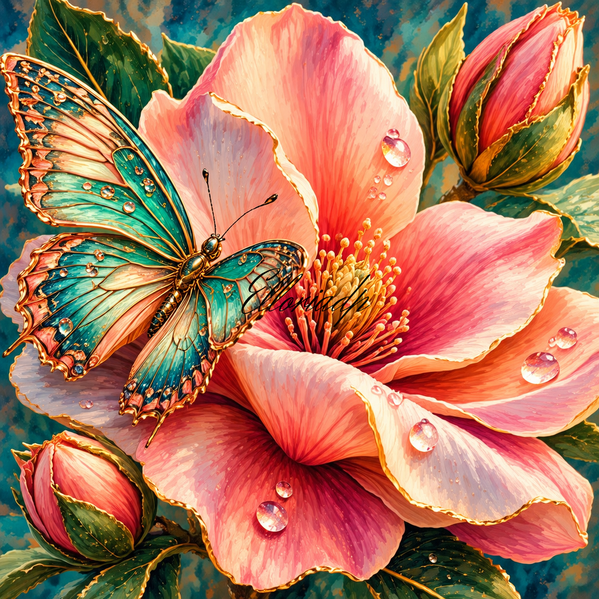 Diamond Painting Fleur et Papillon – L'Éclosion des Merveilles | Elloria
