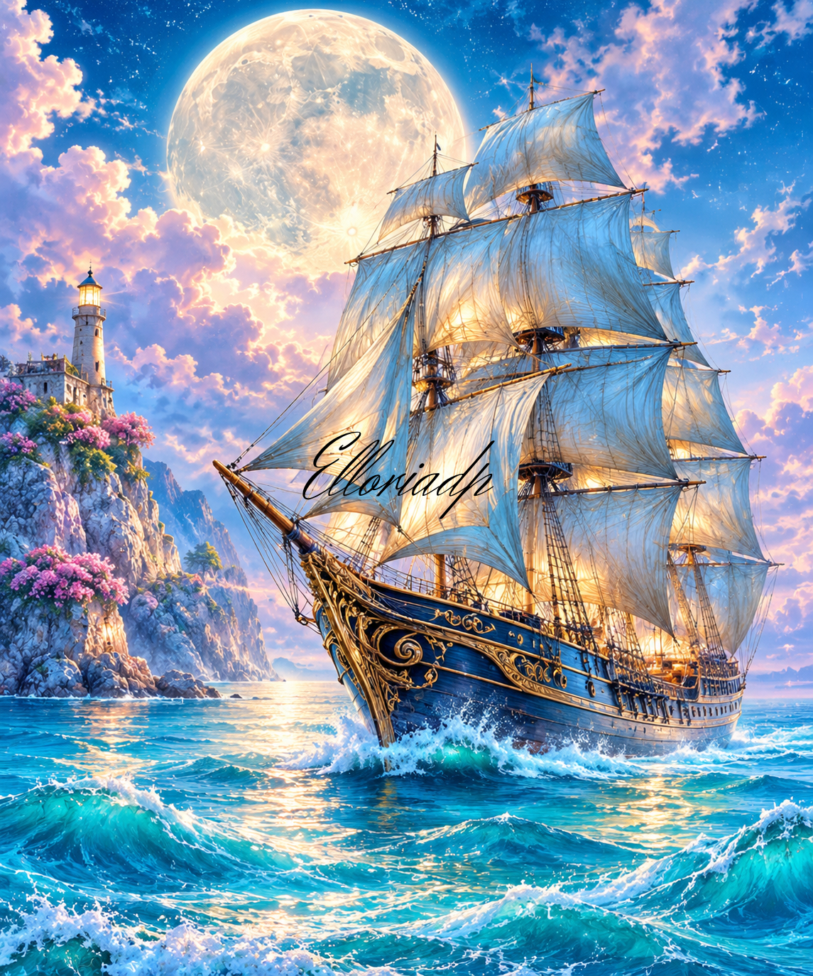 Diamond Painting Voilier Féerique – Le Galion des Songes | Elloria