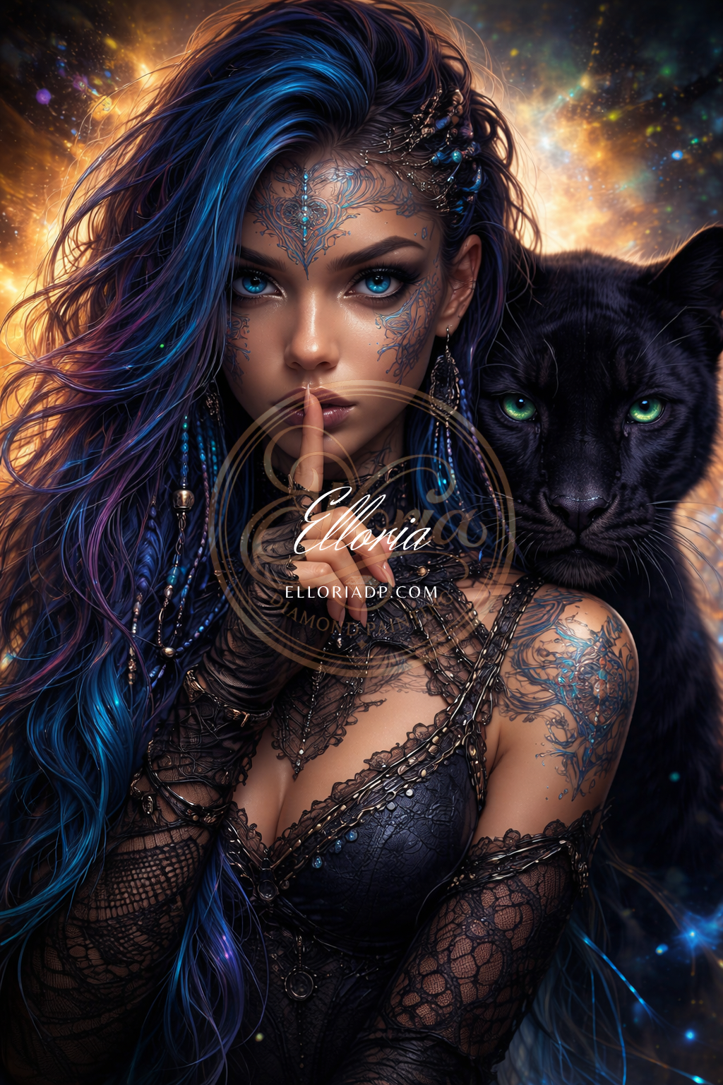 🌌 Gardienne de la Panthère Nocturne
Elloria Diamond Painting