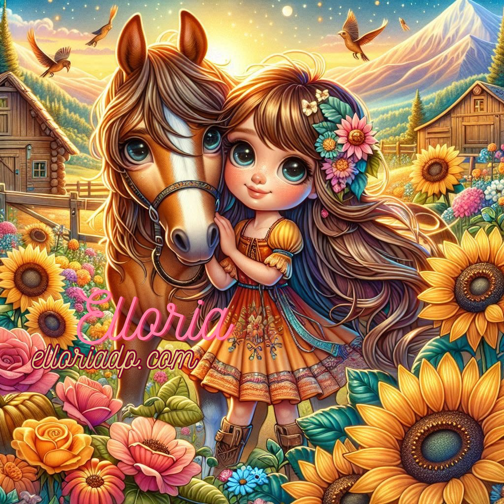 💎 Diamond Painting – Élise et son Cheval au Soleil des Tournesols