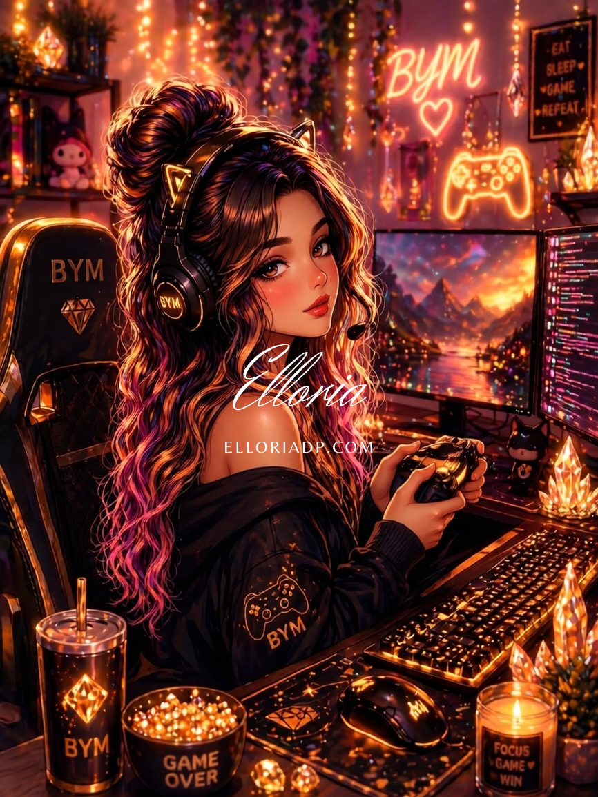 Diamond Painting Gamer Girl BYM – Neon Night