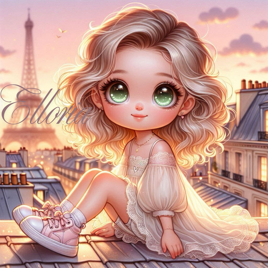 Diamond Painting – Élise sur les toits de Paris