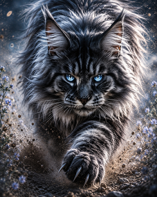 Diamond Painting Chat Sauvage aux Yeux Glacés – Félin Mystique & Regard Intense | Collection Premium Elloria