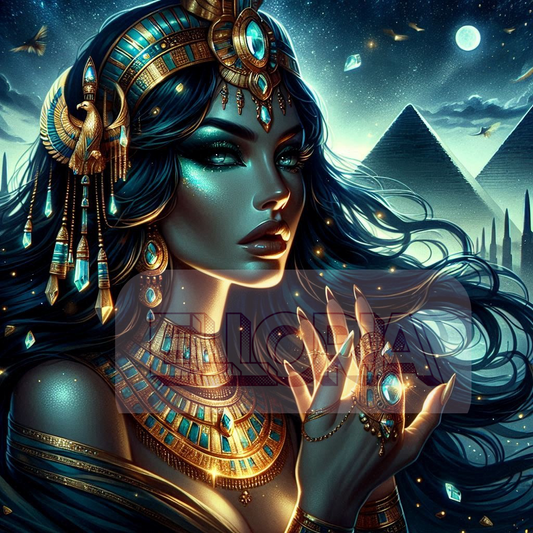Kit Diamond Painting – Reine égyptienne divine aux joyaux dorés 👑