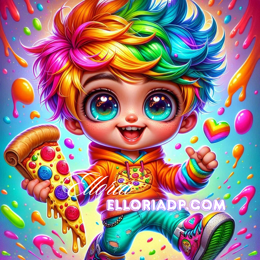 🧩 Diamond Painting – Moodie Rainbow Pizza