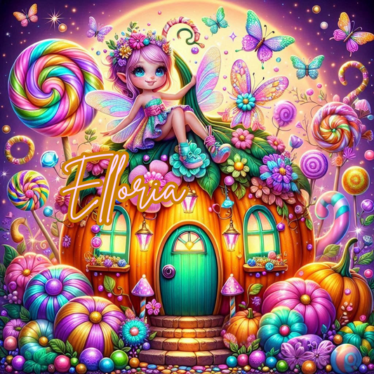 🎀 Diamond Painting – Fée Gourmande & Maison Citrouille Magique 🧚‍♀️🍭