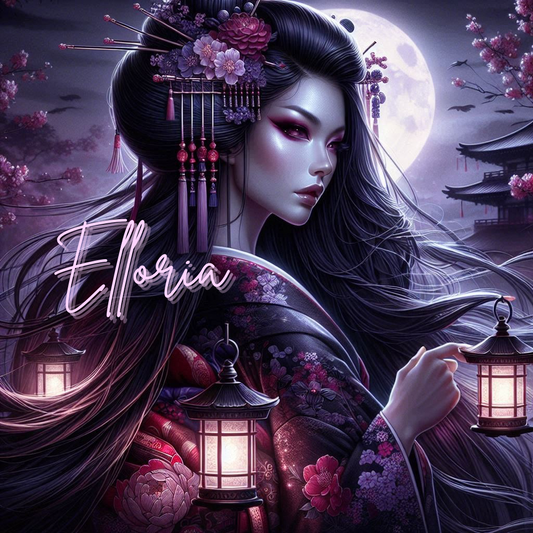 Diamond Painting – Geisha Mystique à la Lueur des Lanternes – Kit Complet Elloria