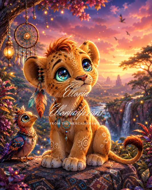 Petit Gardien des Rêves | Diamond Painting Lionceau – Elloria
