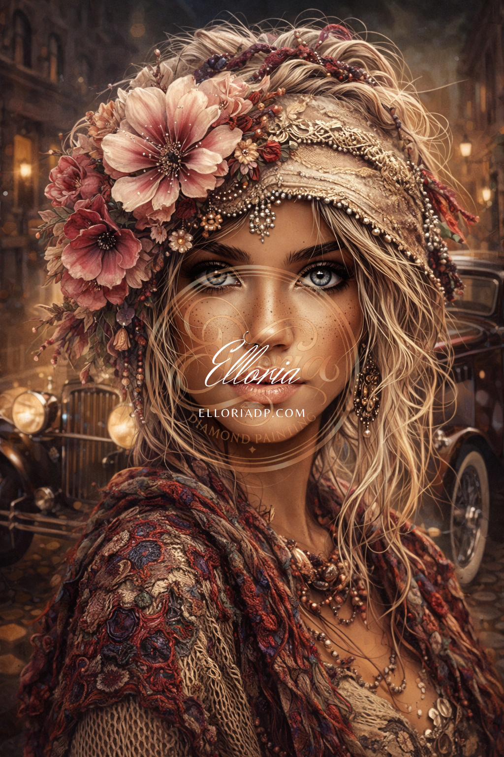🌸 La Bohémienne aux Fleurs
Elloria Diamond Painting