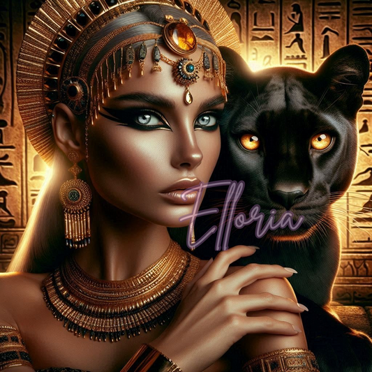 Diamond Painting – Kit Elloria : Néfertari et la Panthère d’Ébène