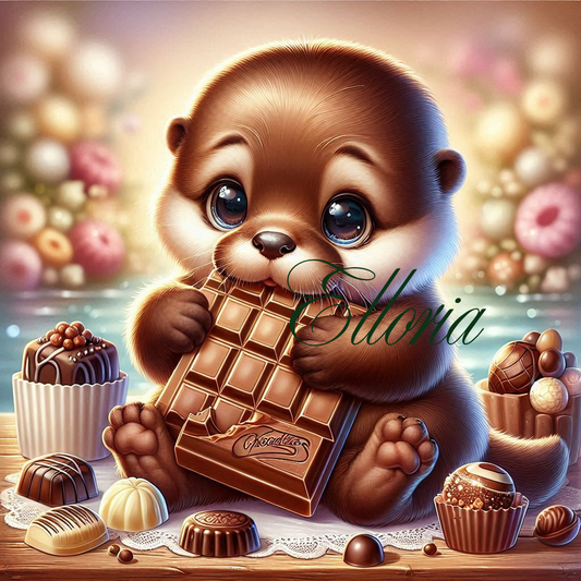 🎨 Diamond Painting Elloria – Choco, la Loutre Gourmande