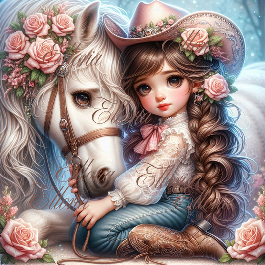 🤠 Kit Diamond Painting Elloria – “Emmy & son cheval”
