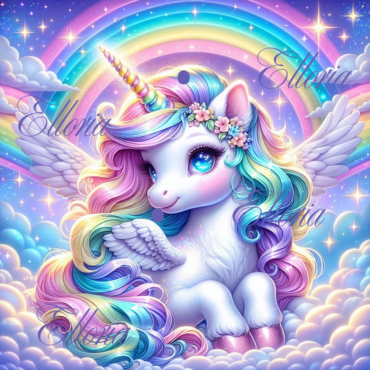 🦄 Kit Diamond Painting Elloria – “Luna, la licorne arc-en-ciel”