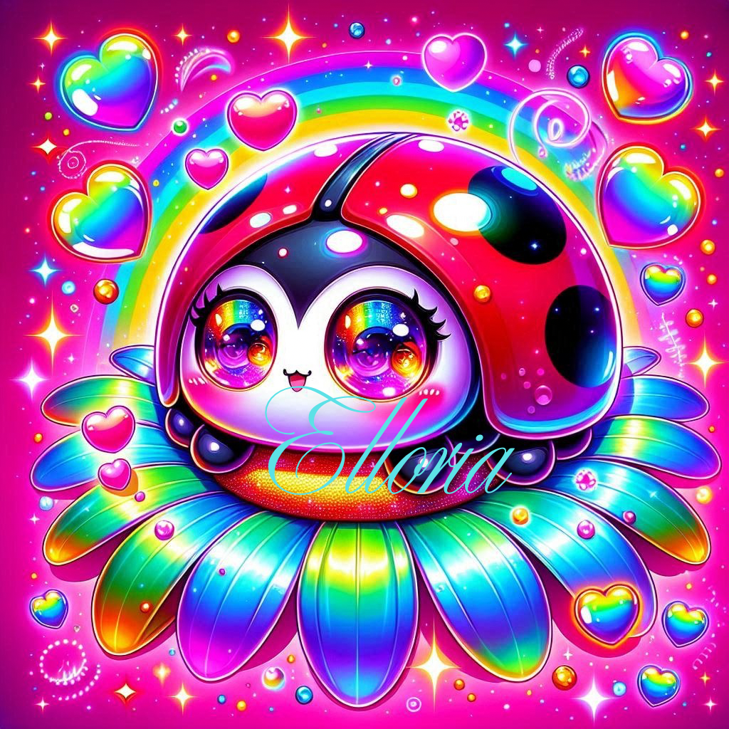 Diamond Painting – Louna la Coccinelle Arc-en-Ciel