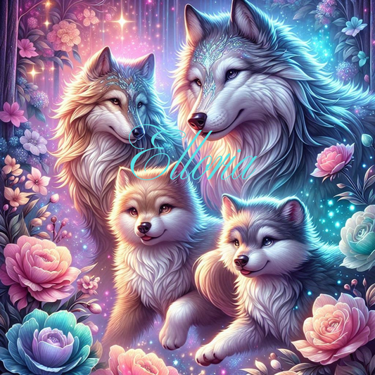 Diamond Painting – La Famille des Loups Étoilés