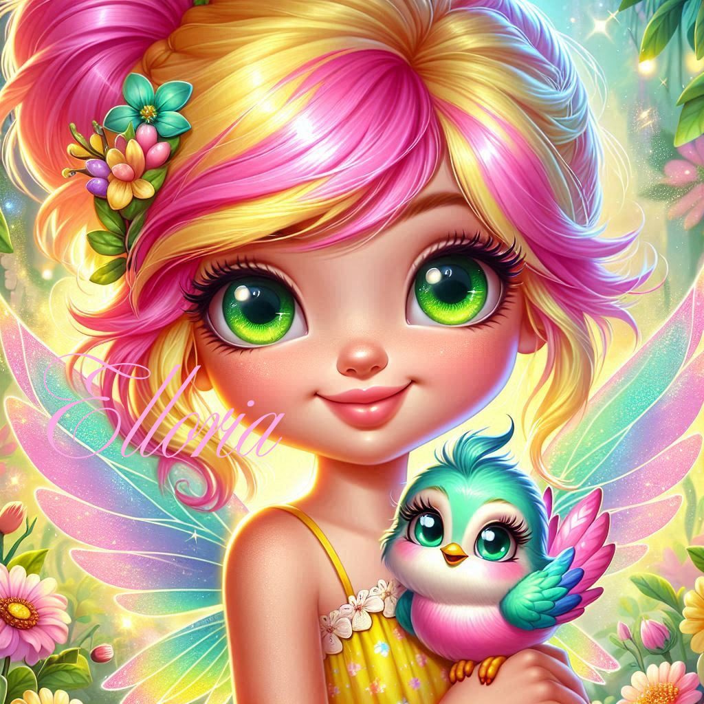 Diamond Painting – Lila et son Oiseau Arc-en-Ciel