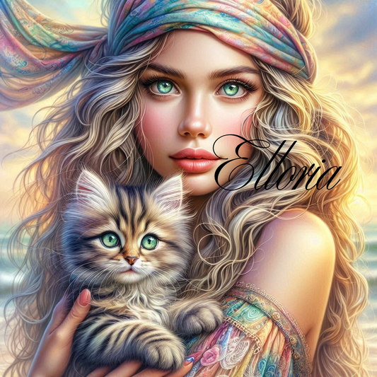 Diamond Painting – Naïa et son Chaton