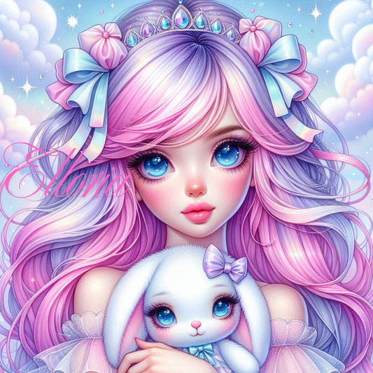 Diamond Painting – Princesse Pastel et son Lapinou