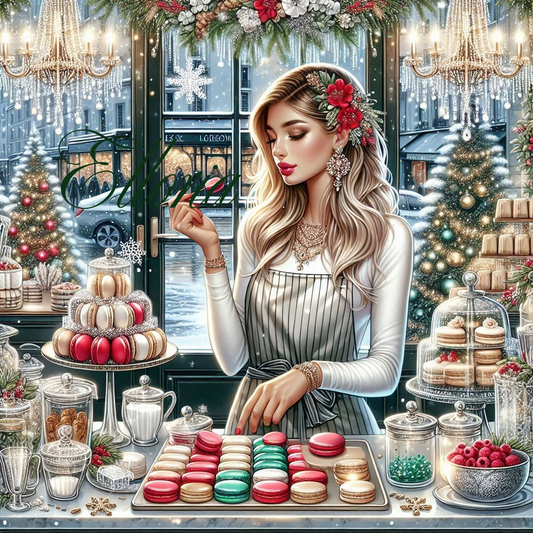 Diamond Painting – La Pâtissière de Noël aux Macarons