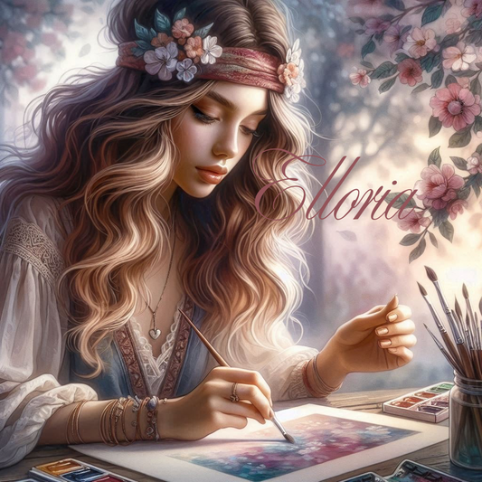 ✨ Diamond Painting – Élina, l’Artiste aux Fleurs Enchantées ✨