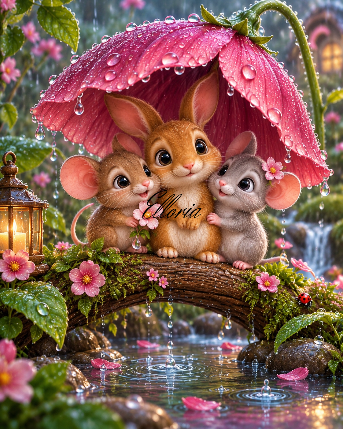 Les Copains sous la pluie – Diamond Painting Animaux | Elloria