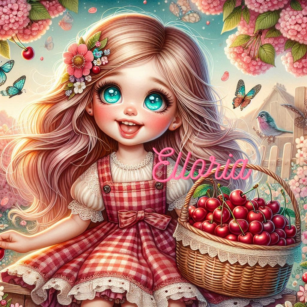 🎨 Diamond Painting – Cerise, la petite cueilleuse d’été 🌸🍒