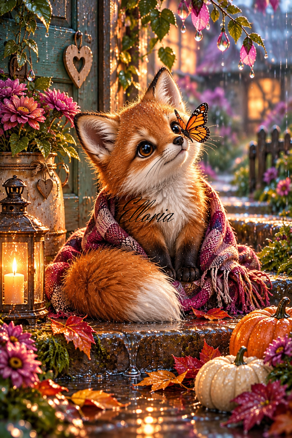 Sous la Pluie d’Automne – Diamond Painting Renard | Elloria