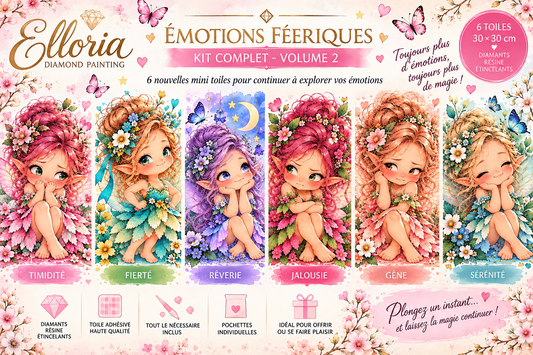 Émotions Féeriques Volume 2 – Kit 6 Diamond Painting 30x30 | Elloria