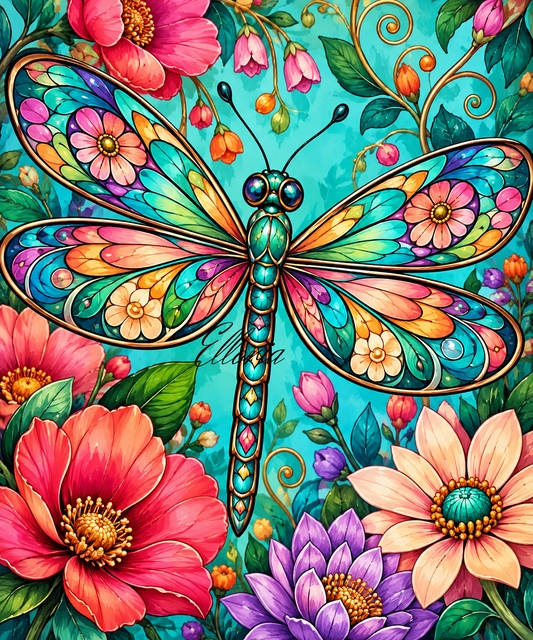 Floréa – Diamond Painting Libellule Florale Colorée | Elloria