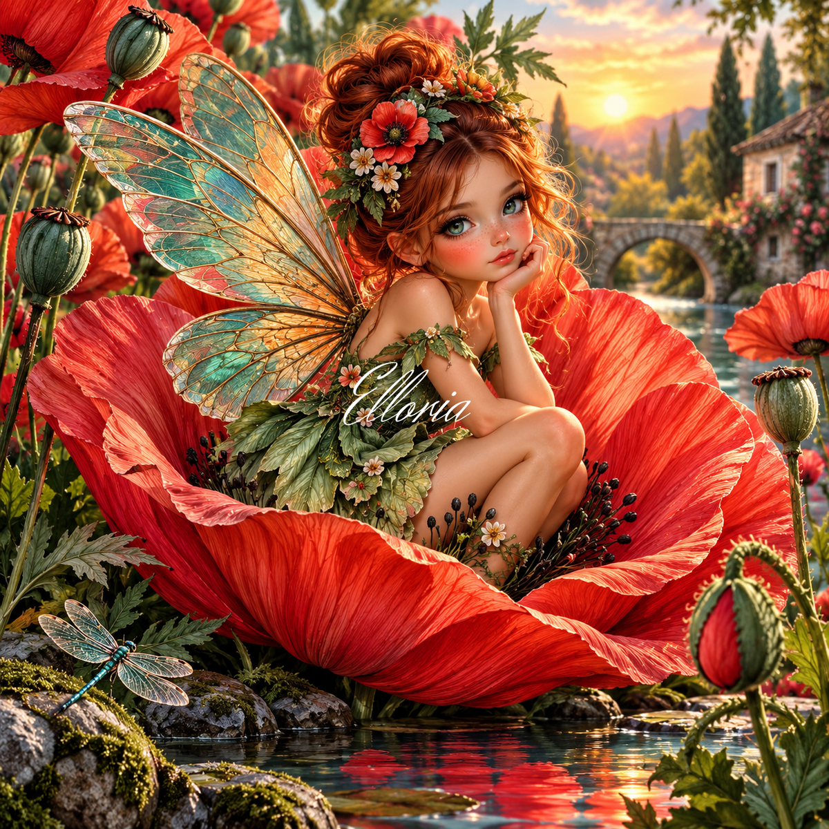 Pavélia – Diamond Painting Fée Coquelicots | Elloria