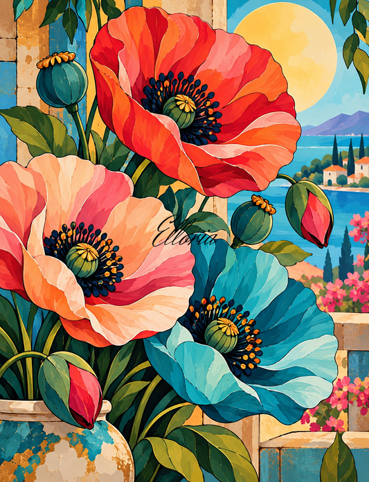 Les Coquelicots du Sud – Diamond Painting Floral | Elloria