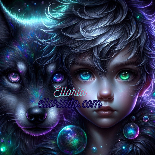 Diamond Painting – Kael et Lupa, Âmes Sœurs Cosmiques