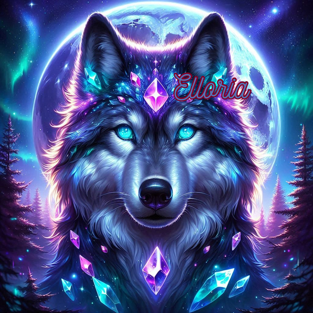 💎 Diamond Painting – Fenrir, le Loup des Cristaux Lunaires