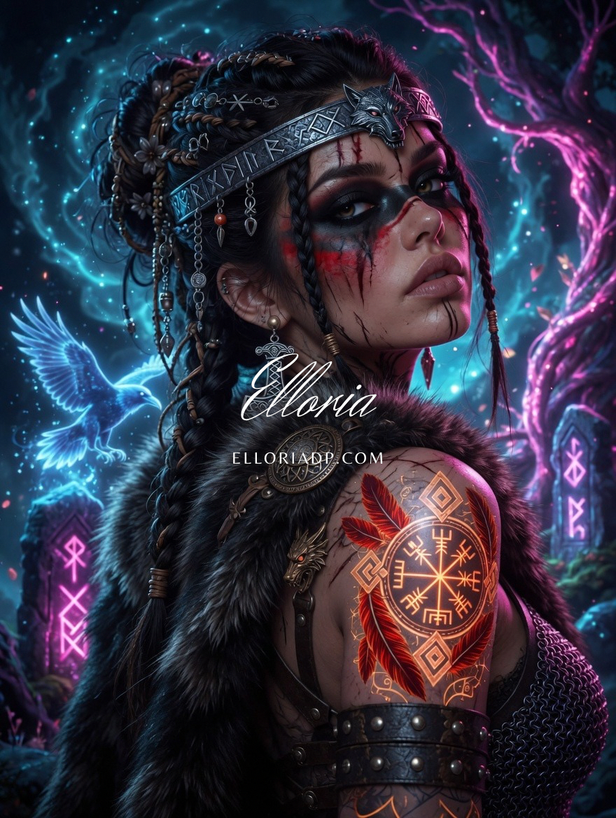 Diamond Painting – Guerrière des Runes ⚔️✨ /Elloria