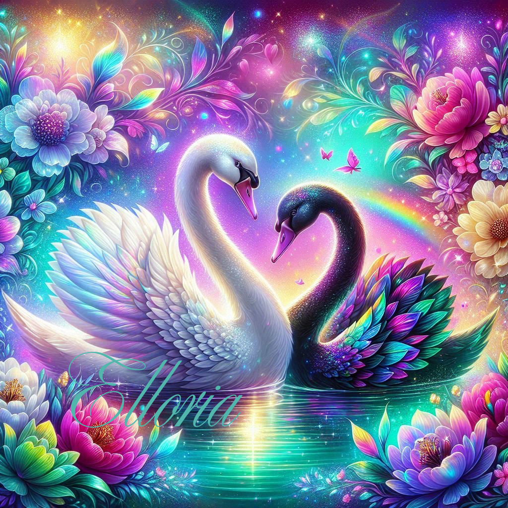 Diamond Painting – Les cygnes Éternels, Élia & Noctis