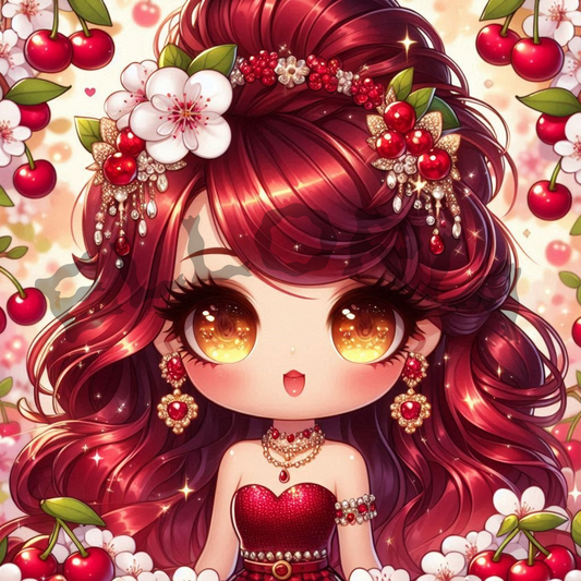 🍒 Princesse Cerise Éclatante 🍒-Diamond painting