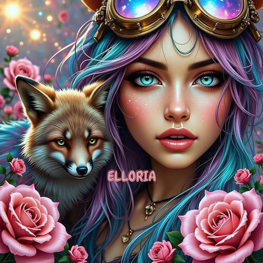 Diamond Painting /L’alchimiste féerique et son renard – Illustration fantasy steampunk 🌹🦊
