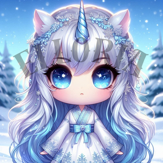Lunacorn des Neiges-diamond painting