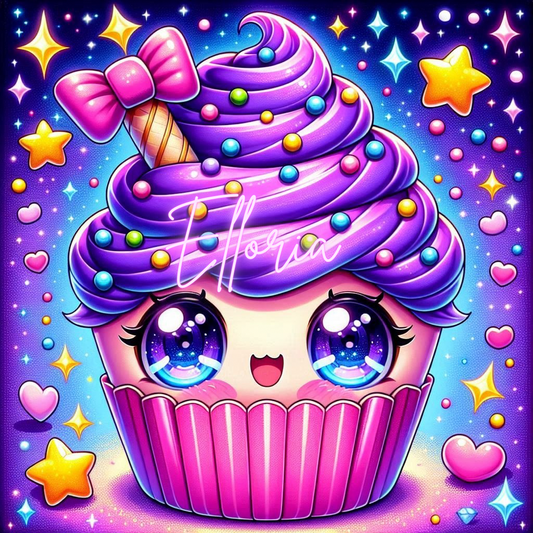 Cupcake Magique Arc-en-Ciel-Diamond painting