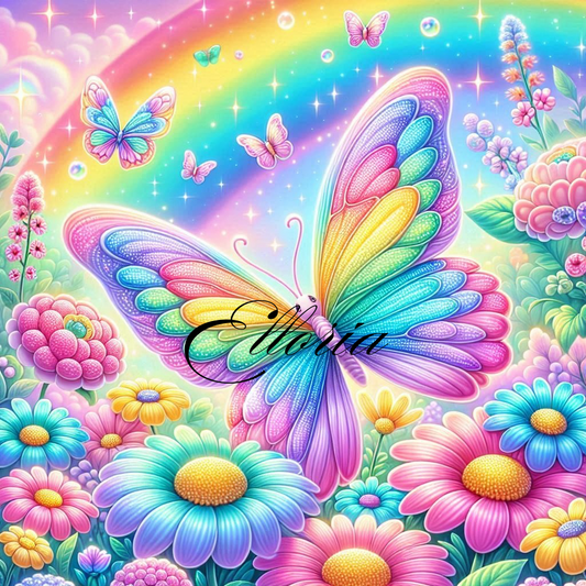 🌟 Diamond Painting | Papillon Arc-en-Ciel avec Iris