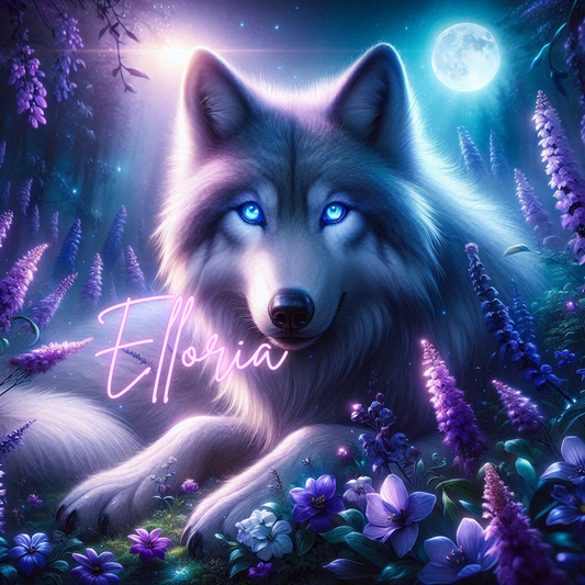 Diamond Painting Loup Lunaire – Regard Enchanté