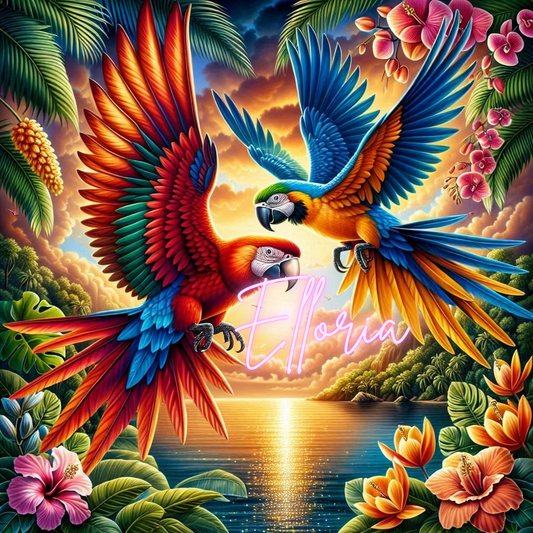 Diamond Painting Perroquets Tropicaux – Vol Éblouissant
