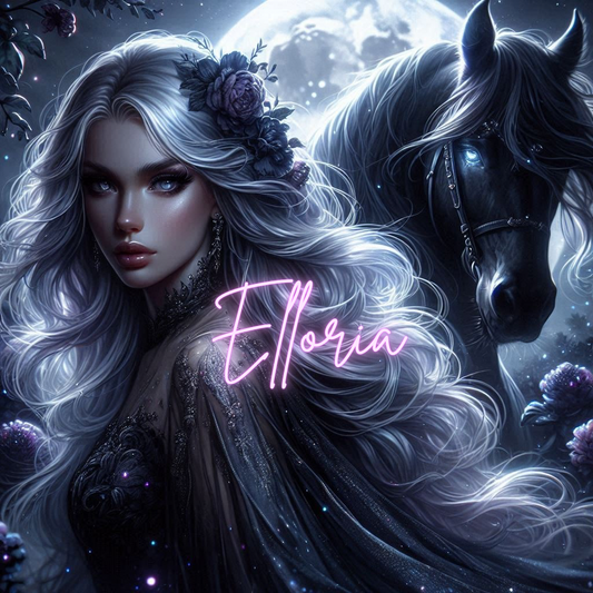 Cheval Noir – Kit complet Elloria | Ambiance fantasy lunaire