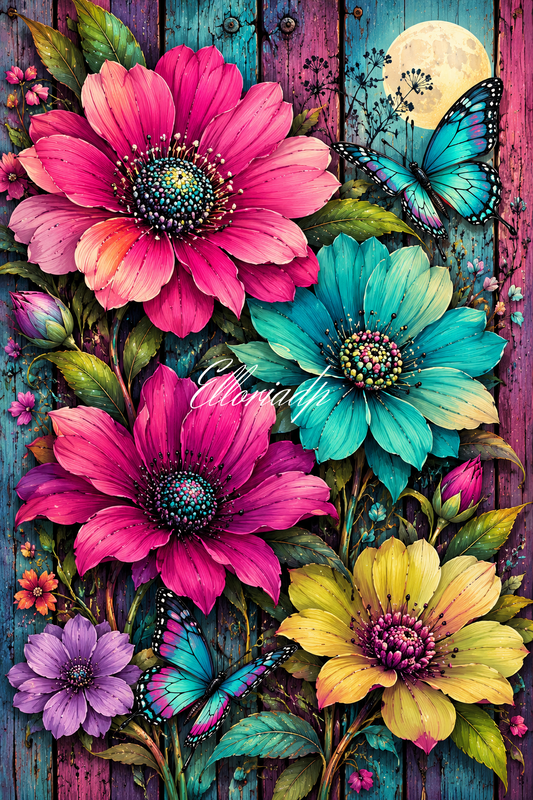 Les Fleurs de Minuit – Diamond Painting Fleurs et Papillons | Elloria